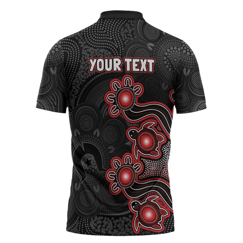 Personalised Melbourne Renegades NAIDOC Week 2026 Zipper Polo Shirt Sea Turtles Aboriginal Art