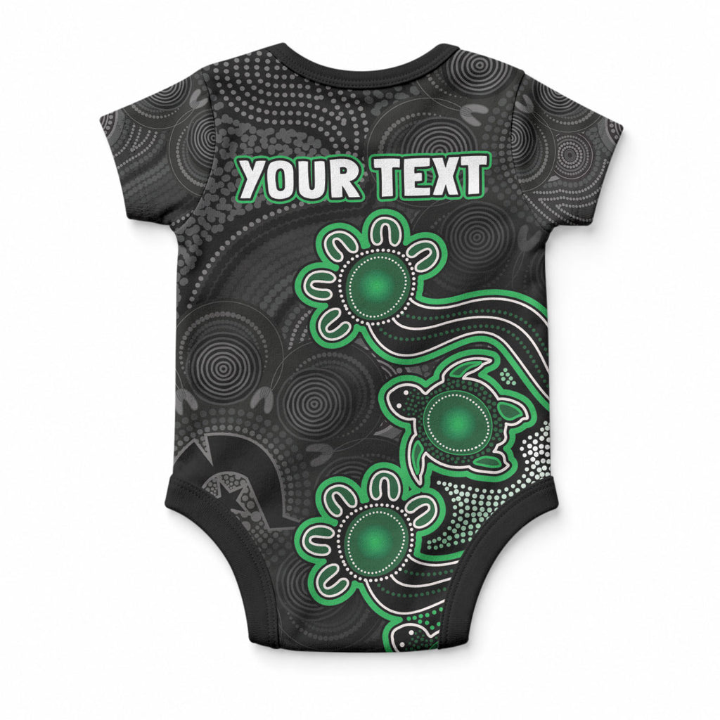 Personalised Melbourne Stars NAIDOC Week 2026 Baby Onesie Sea Turtles Aboriginal Art