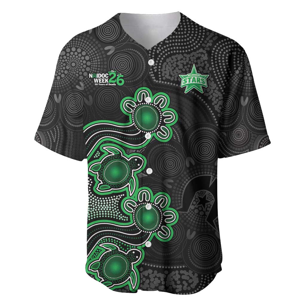 Personalised Melbourne Stars NAIDOC Week 2026 Baseball Jersey Sea Turtles Aboriginal Art