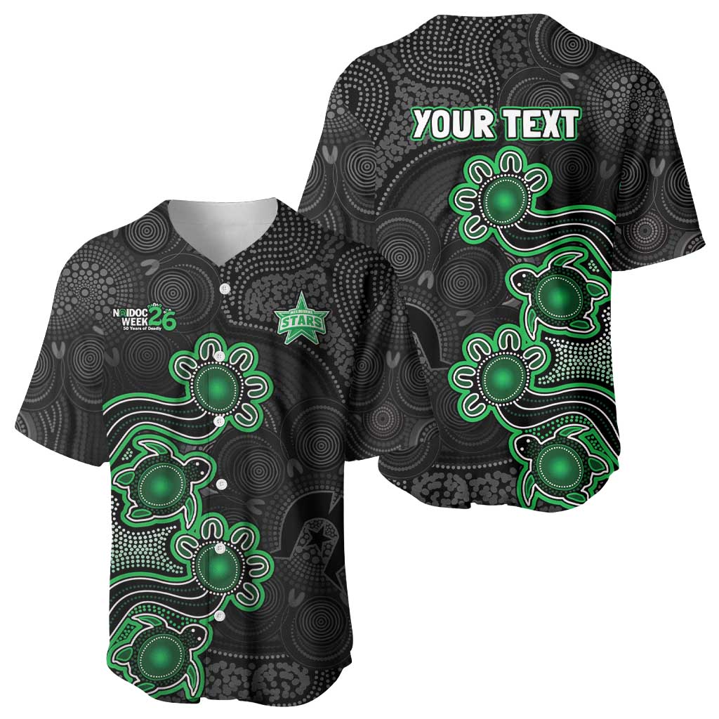 Personalised Melbourne Stars NAIDOC Week 2026 Baseball Jersey Sea Turtles Aboriginal Art