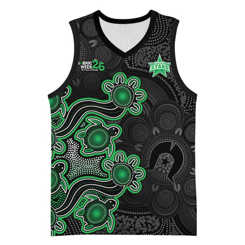 Personalised Melbourne Stars NAIDOC Week 2026 Basketball Jersey Sea Turtles Aboriginal Art
