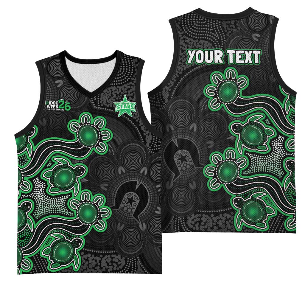 Personalised Melbourne Stars NAIDOC Week 2026 Basketball Jersey Sea Turtles Aboriginal Art