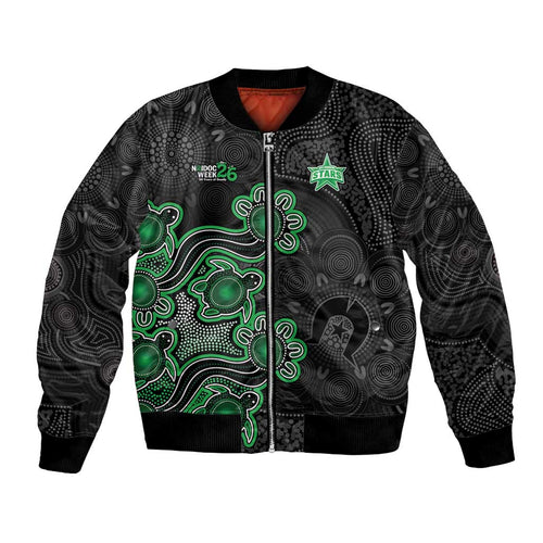 Personalised Melbourne Stars NAIDOC Week 2026 Bomber Jacket Sea Turtles Aboriginal Art