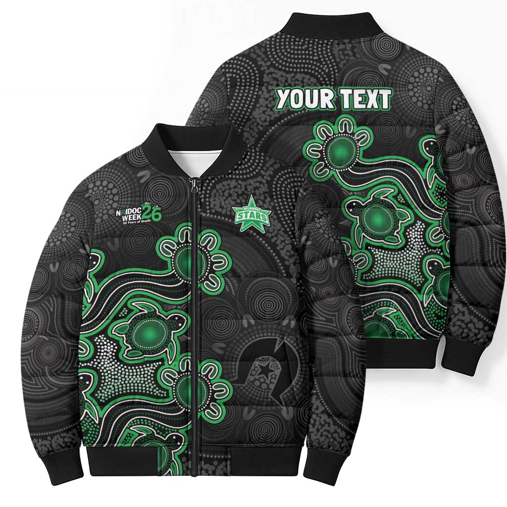 Personalised Melbourne Stars NAIDOC Week 2026 Bomber Puffer Jacket Sea Turtles Aboriginal Art