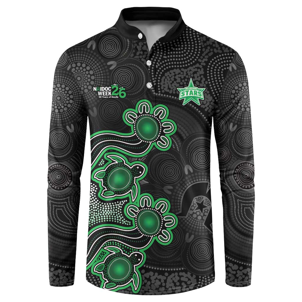 Personalised Melbourne Stars NAIDOC Week 2026 Button Sweatshirt Sea Turtles Aboriginal Art