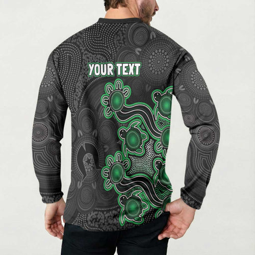 Personalised Melbourne Stars NAIDOC Week 2026 Button Sweatshirt Sea Turtles Aboriginal Art