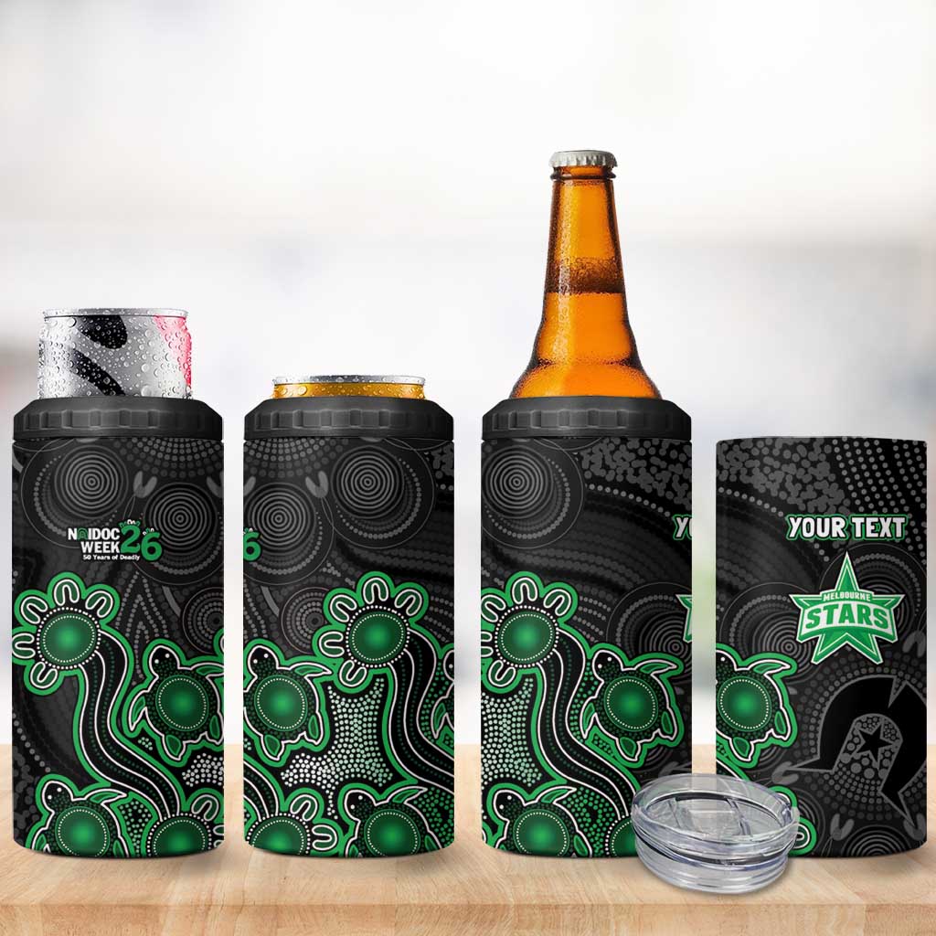 Personalised Melbourne Stars NAIDOC Week 2026 4 in 1 Can Cooler Tumbler Sea Turtles Aboriginal Art