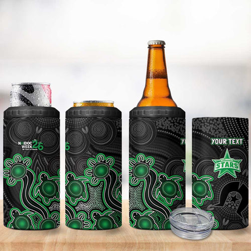 Personalised Melbourne Stars NAIDOC Week 2026 4 in 1 Can Cooler Tumbler Sea Turtles Aboriginal Art