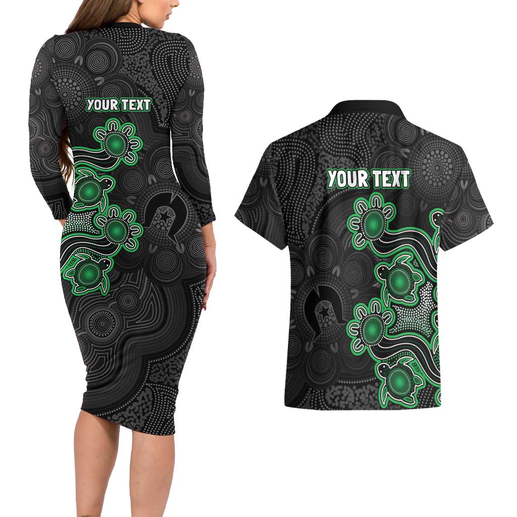 Personalised Melbourne Stars NAIDOC Week 2026 Couples Matching Long Sleeve Bodycon Dress and Hawaiian Shirt Sea Turtles Aboriginal Art
