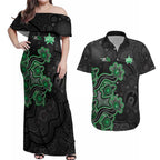 Personalised Melbourne Stars NAIDOC Week 2026 Couples Matching Off Shoulder Maxi Dress and Hawaiian Shirt Sea Turtles Aboriginal Art