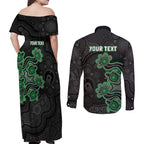 Personalised Melbourne Stars NAIDOC Week 2026 Couples Matching Off Shoulder Maxi Dress and Long Sleeve Button Shirt Sea Turtles Aboriginal Art