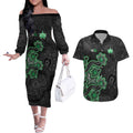 Personalised Melbourne Stars NAIDOC Week 2026 Couples Matching Off The Shoulder Long Sleeve Dress and Hawaiian Shirt Sea Turtles Aboriginal Art