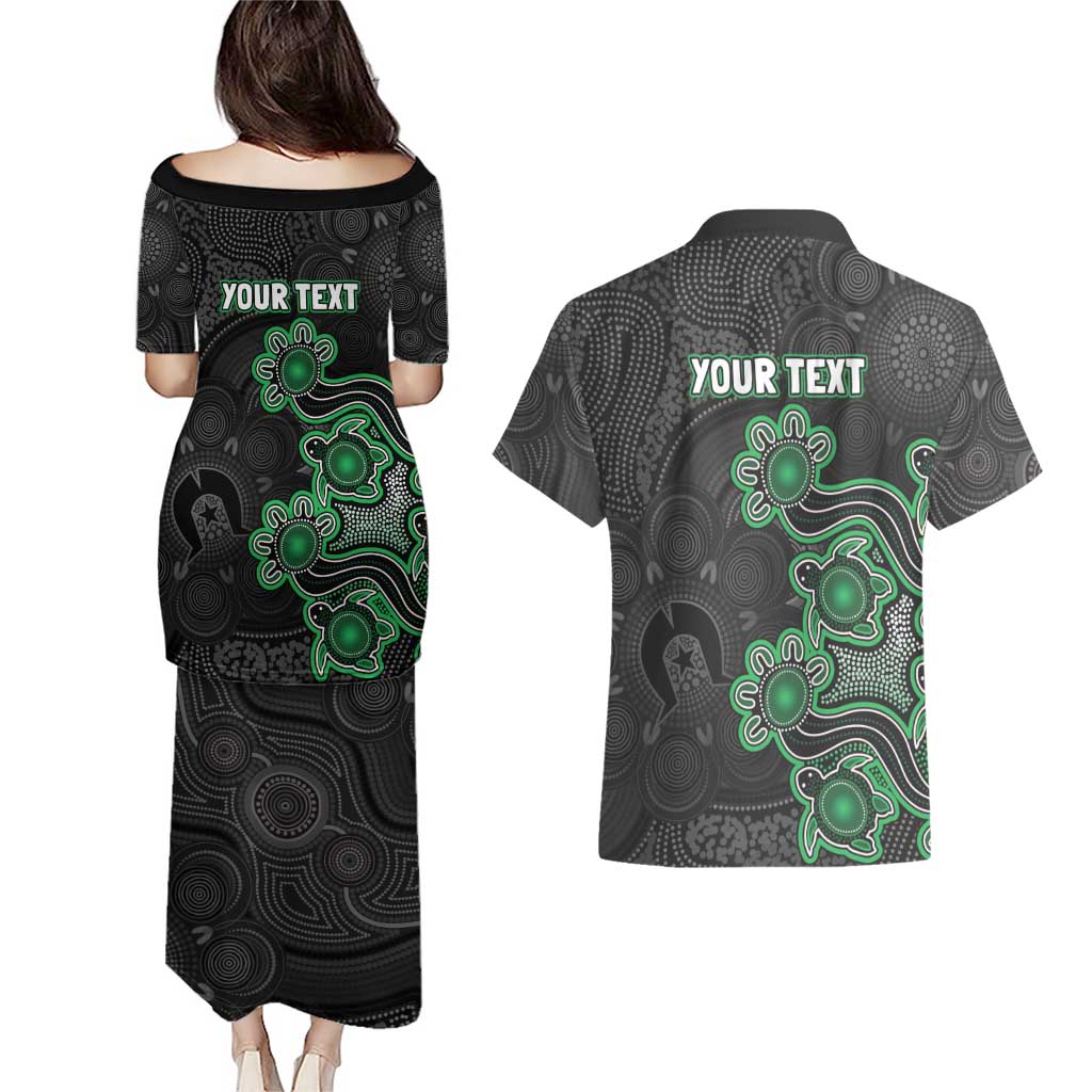 Personalised Melbourne Stars NAIDOC Week 2026 Couples Matching Puletasi and Hawaiian Shirt Sea Turtles Aboriginal Art