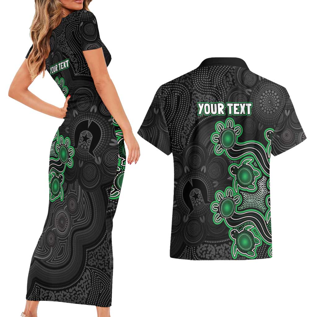Personalised Melbourne Stars NAIDOC Week 2026 Couples Matching Short Sleeve Bodycon Dress and Hawaiian Shirt Sea Turtles Aboriginal Art