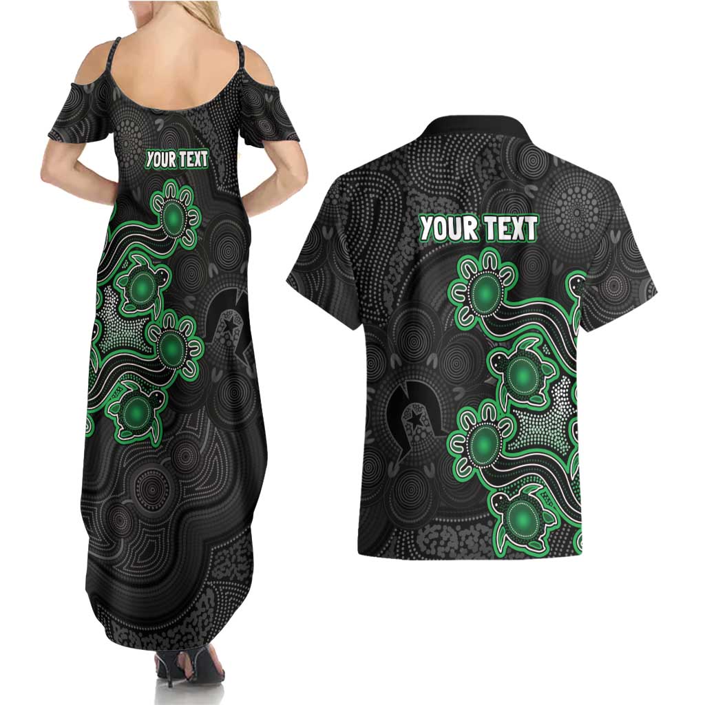 Personalised Melbourne Stars NAIDOC Week 2026 Couples Matching Summer Maxi Dress and Hawaiian Shirt Sea Turtles Aboriginal Art