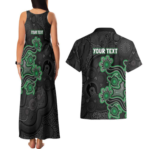 Personalised Melbourne Stars NAIDOC Week 2026 Couples Matching Tank Maxi Dress and Hawaiian Shirt Sea Turtles Aboriginal Art