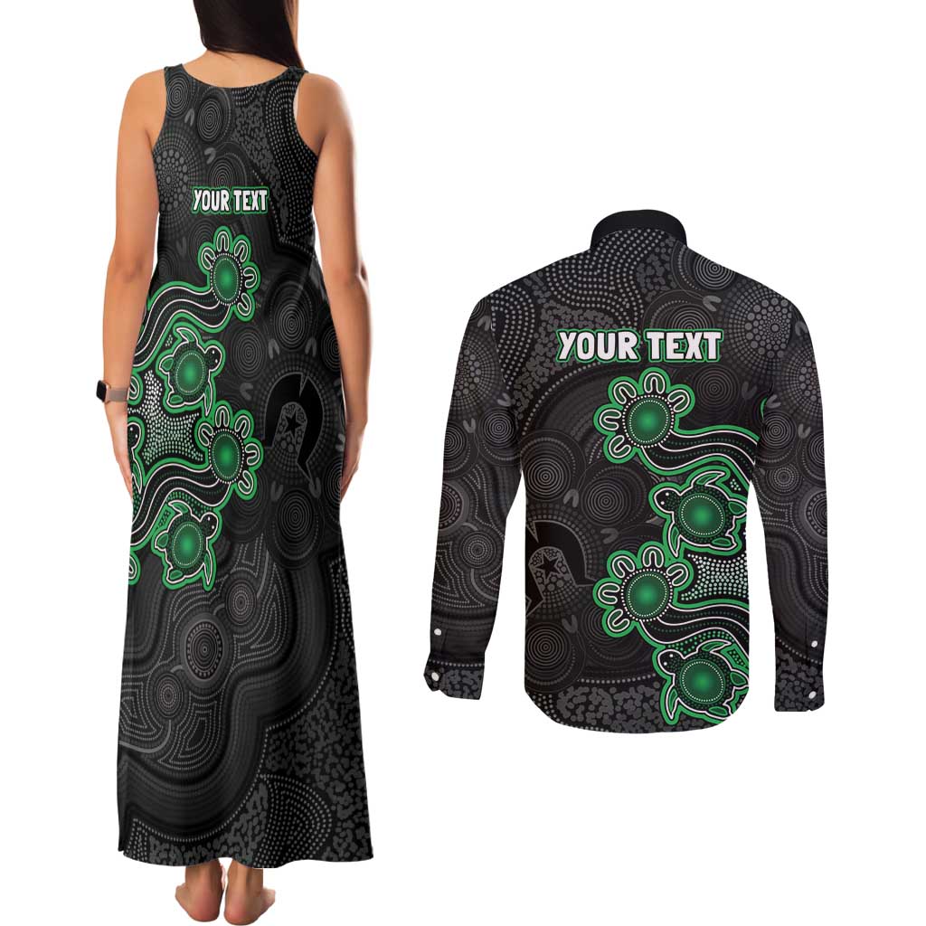 Personalised Melbourne Stars NAIDOC Week 2026 Couples Matching Tank Maxi Dress and Long Sleeve Button Shirt Sea Turtles Aboriginal Art