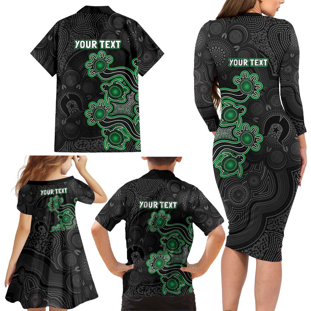 Personalised Melbourne Stars NAIDOC Week 2026 Family Matching Long Sleeve Bodycon Dress and Hawaiian Shirt Sea Turtles Aboriginal Art