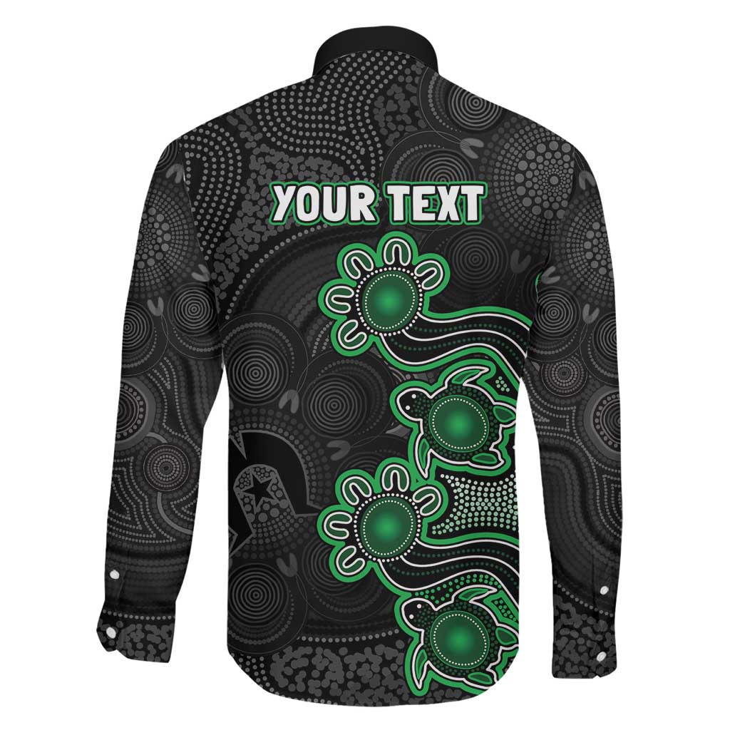 Personalised Melbourne Stars NAIDOC Week 2026 Family Matching Off The Shoulder Long Sleeve Dress and Hawaiian Shirt Sea Turtles Aboriginal Art