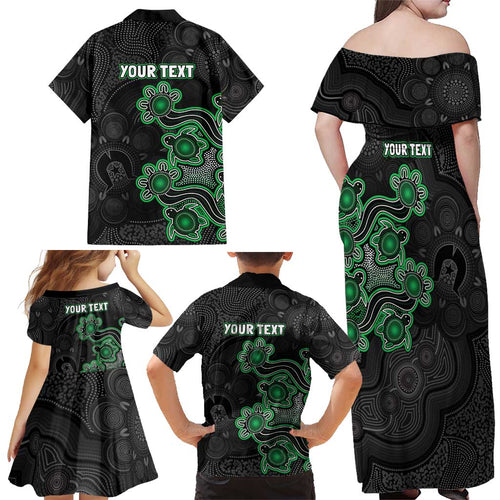 Personalised Melbourne Stars NAIDOC Week 2026 Family Matching Off Shoulder Maxi Dress and Hawaiian Shirt Sea Turtles Aboriginal Art