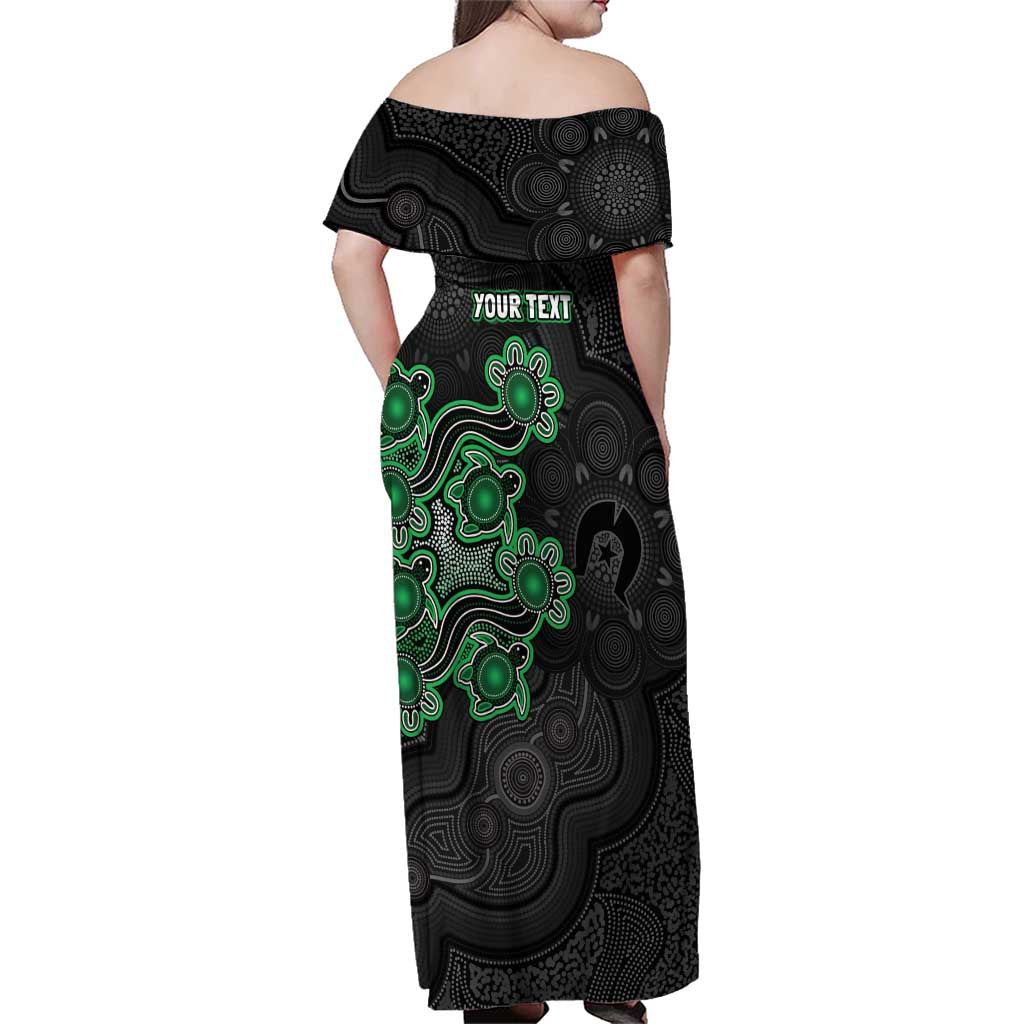 Personalised Melbourne Stars NAIDOC Week 2026 Family Matching Off Shoulder Maxi Dress and Hawaiian Shirt Sea Turtles Aboriginal Art