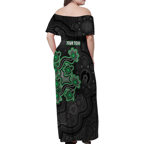 Personalised Melbourne Stars NAIDOC Week 2026 Family Matching Off Shoulder Maxi Dress and Hawaiian Shirt Sea Turtles Aboriginal Art