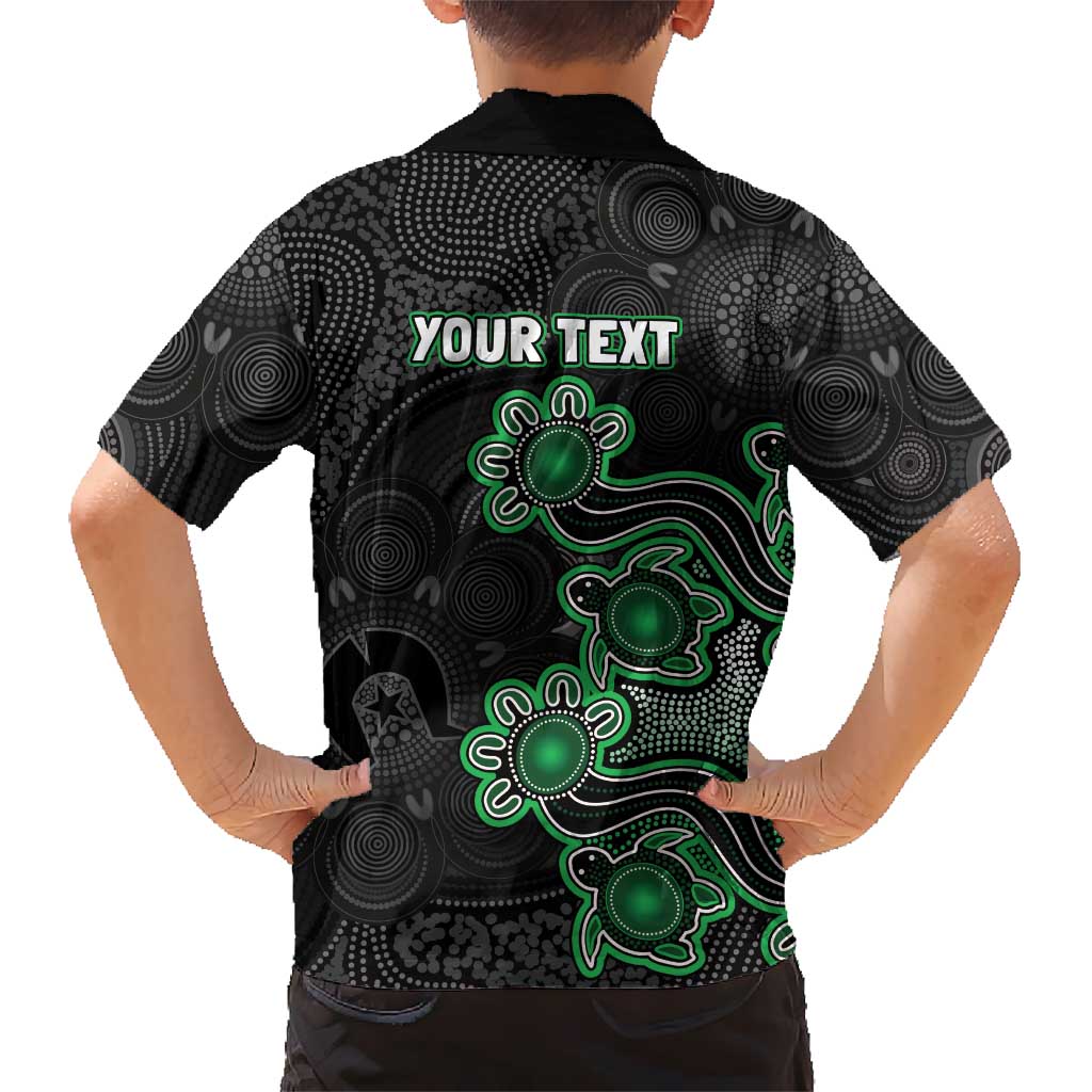Personalised Melbourne Stars NAIDOC Week 2026 Family Matching Off Shoulder Short Dress and Hawaiian Shirt Sea Turtles Aboriginal Art