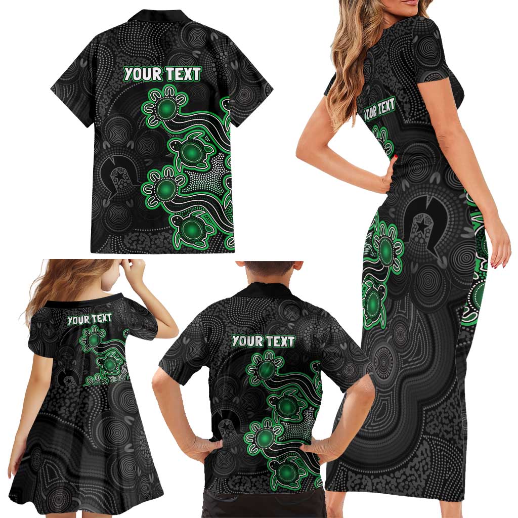 Personalised Melbourne Stars NAIDOC Week 2026 Family Matching Short Sleeve Bodycon Dress and Hawaiian Shirt Sea Turtles Aboriginal Art