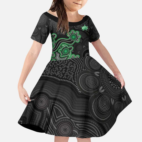 Personalised Melbourne Stars NAIDOC Week 2026 Family Matching Summer Maxi Dress and Hawaiian Shirt Sea Turtles Aboriginal Art