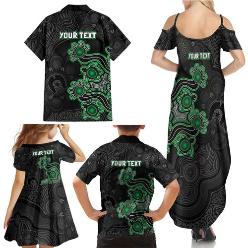 Personalised Melbourne Stars NAIDOC Week 2026 Family Matching Summer Maxi Dress and Hawaiian Shirt Sea Turtles Aboriginal Art