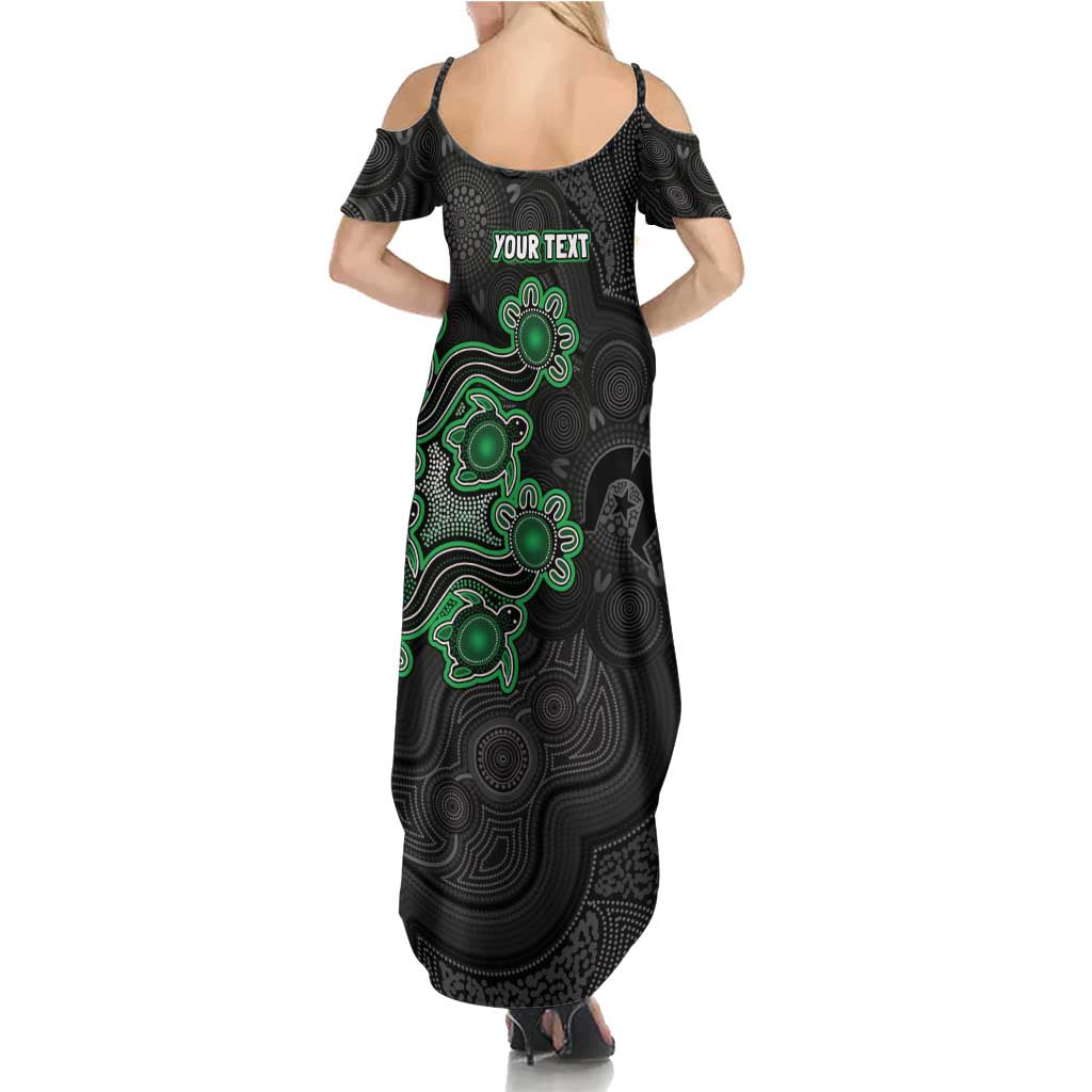 Personalised Melbourne Stars NAIDOC Week 2026 Family Matching Summer Maxi Dress and Hawaiian Shirt Sea Turtles Aboriginal Art