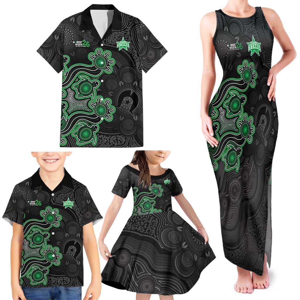 Personalised Melbourne Stars NAIDOC Week 2026 Family Matching Tank Maxi Dress and Hawaiian Shirt Sea Turtles Aboriginal Art