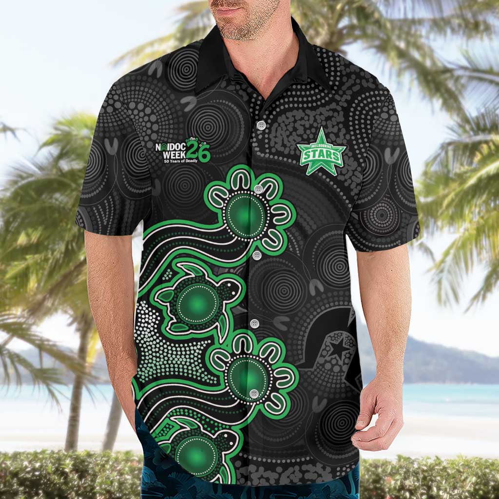 Personalised Melbourne Stars NAIDOC Week 2026 Hawaiian Shirt Sea Turtles Aboriginal Art