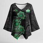 Personalised Melbourne Stars NAIDOC Week 2026 Kimono Sleeve Blouse Sea Turtles Aboriginal Art