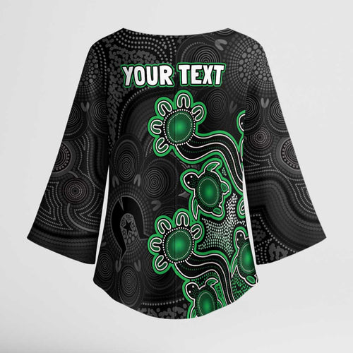 Personalised Melbourne Stars NAIDOC Week 2026 Kimono Sleeve Blouse Sea Turtles Aboriginal Art