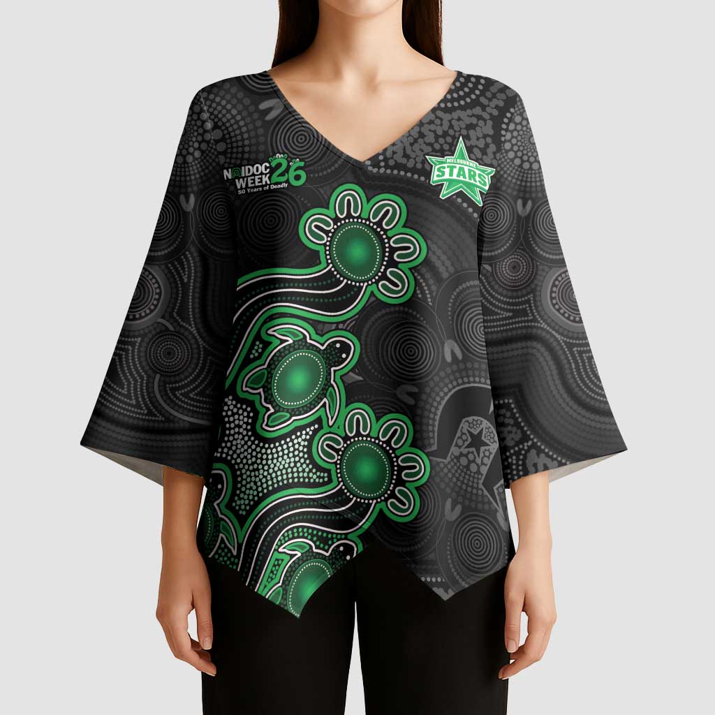 Personalised Melbourne Stars NAIDOC Week 2026 Kimono Sleeve Blouse Sea Turtles Aboriginal Art