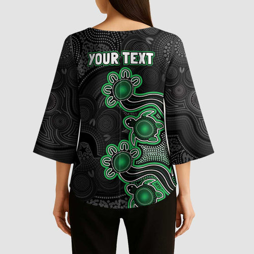 Personalised Melbourne Stars NAIDOC Week 2026 Kimono Sleeve Blouse Sea Turtles Aboriginal Art