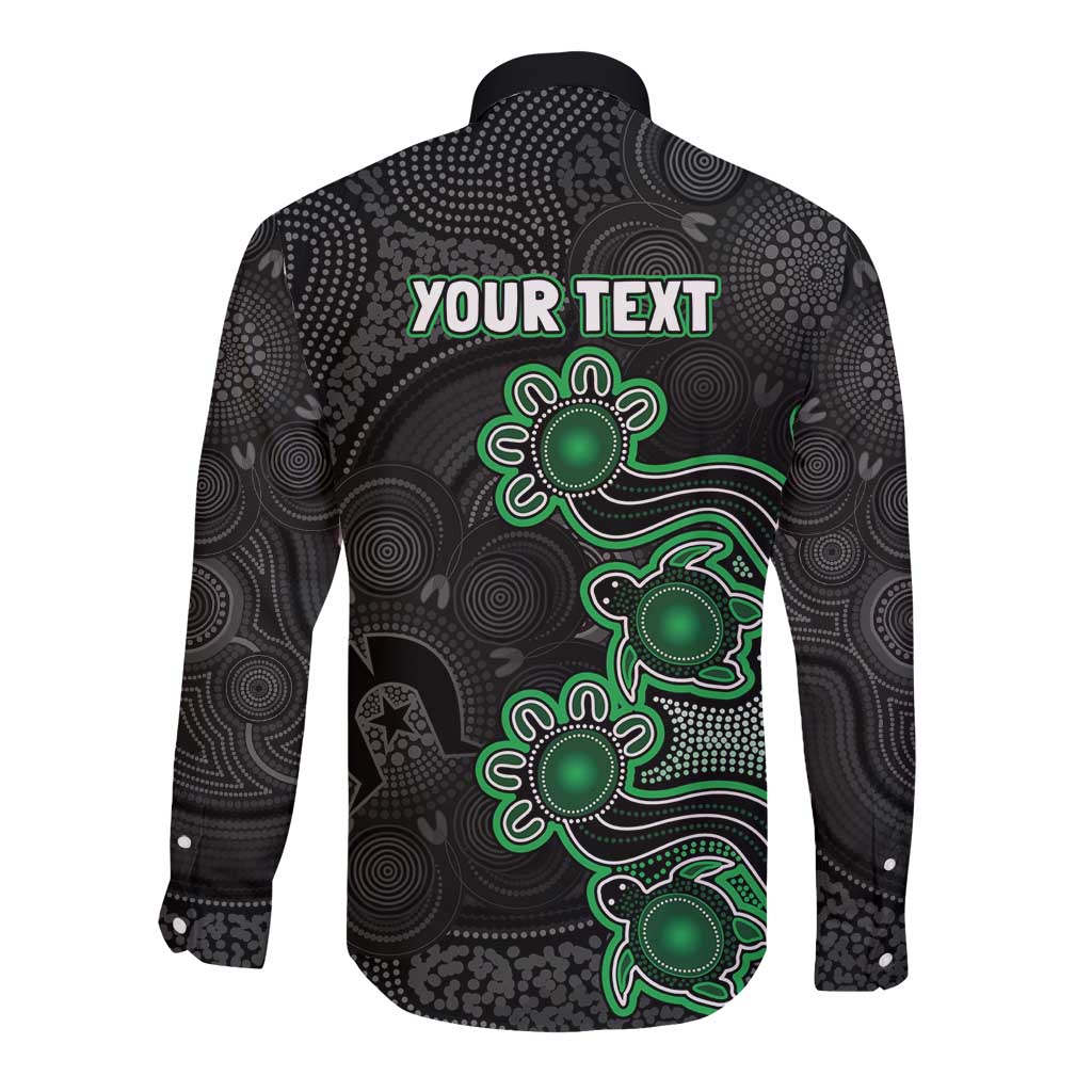 Personalised Melbourne Stars NAIDOC Week 2026 Long Sleeve Button Shirt Sea Turtles Aboriginal Art