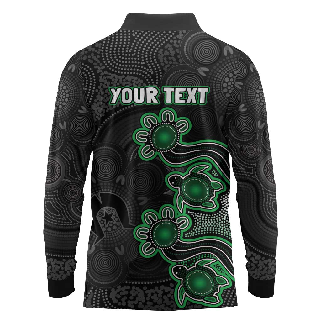 Personalised Melbourne Stars NAIDOC Week 2026 Long Sleeve Polo Shirt Sea Turtles Aboriginal Art