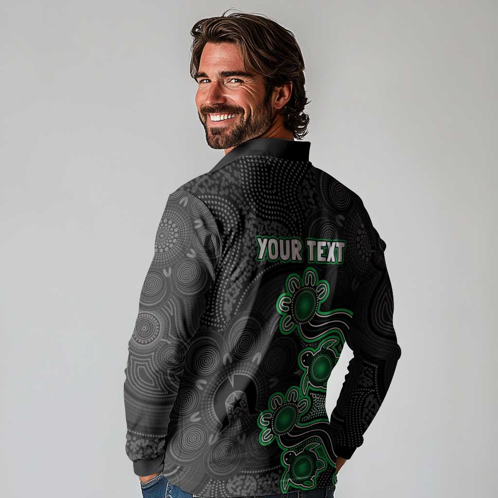 Personalised Melbourne Stars NAIDOC Week 2026 Long Sleeve Polo Shirt Sea Turtles Aboriginal Art