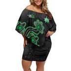 Personalised Melbourne Stars NAIDOC Week 2026 Off Shoulder Short Dress Sea Turtles Aboriginal Art