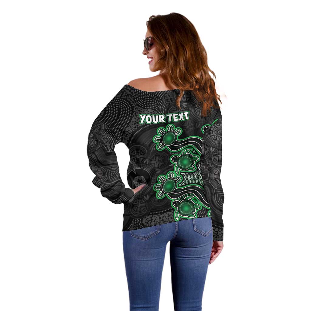Personalised Melbourne Stars NAIDOC Week 2026 Off Shoulder Sweater Sea Turtles Aboriginal Art