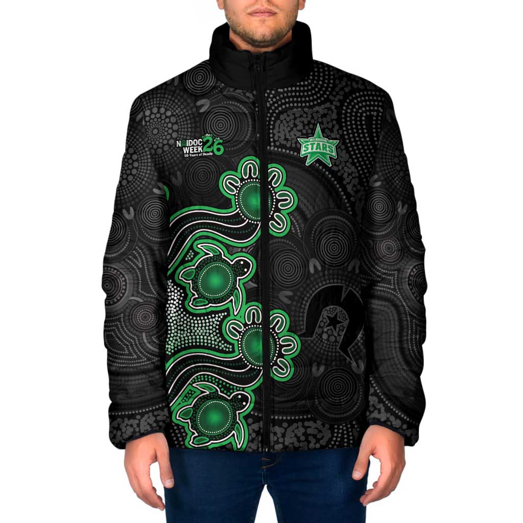 Personalised Melbourne Stars NAIDOC Week 2026 Padded Jacket Sea Turtles Aboriginal Art