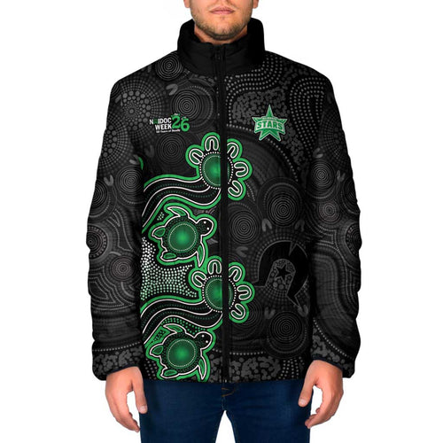 Personalised Melbourne Stars NAIDOC Week 2026 Padded Jacket Sea Turtles Aboriginal Art