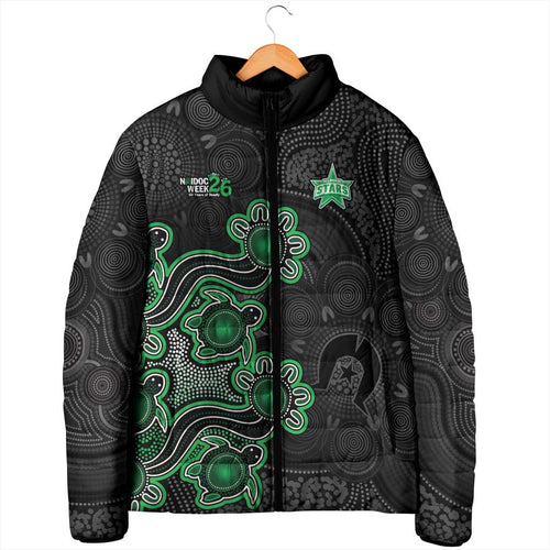 Personalised Melbourne Stars NAIDOC Week 2026 Padded Jacket Sea Turtles Aboriginal Art