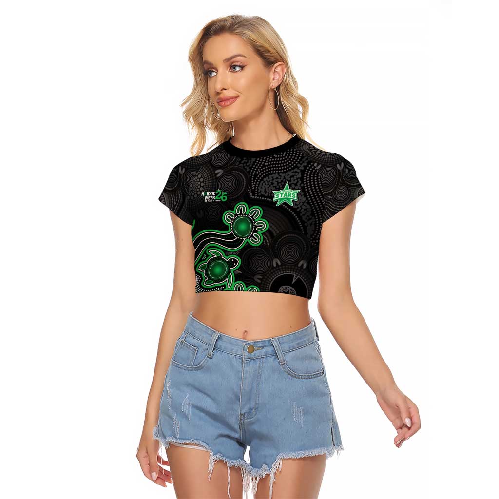 Personalised Melbourne Stars NAIDOC Week 2026 Raglan Cropped T Shirt Sea Turtles Aboriginal Art