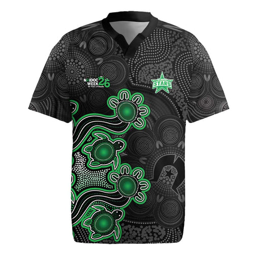 Personalised Melbourne Stars NAIDOC Week 2026 Rugby Jersey Sea Turtles Aboriginal Art