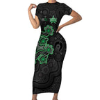 Personalised Melbourne Stars NAIDOC Week 2026 Short Sleeve Bodycon Dress Sea Turtles Aboriginal Art