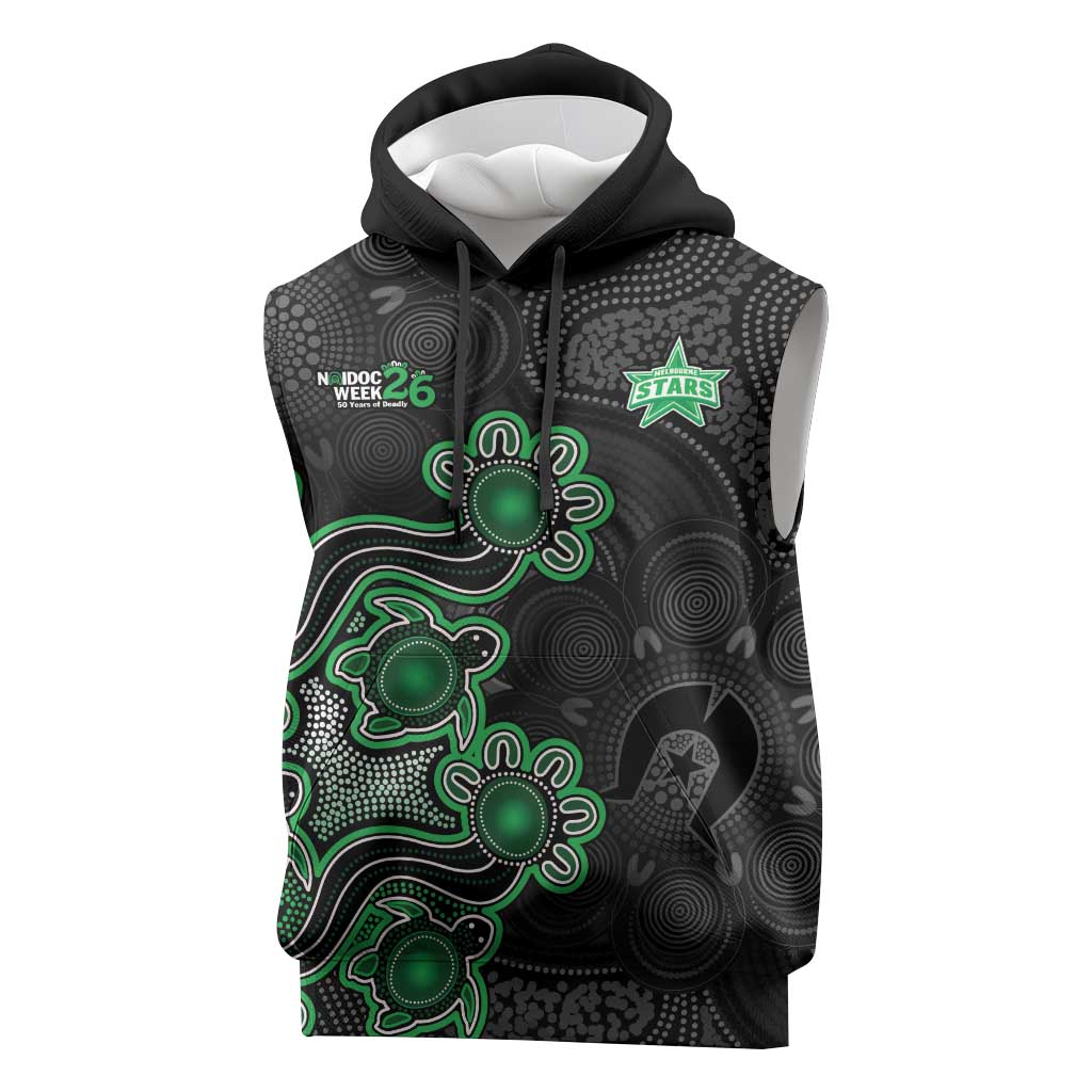 Personalised Melbourne Stars NAIDOC Week 2026 Sleeveless Hoodie Sea Turtles Aboriginal Art
