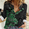 Personalised Melbourne Stars NAIDOC Week 2026 Women Casual Shirt Sea Turtles Aboriginal Art
